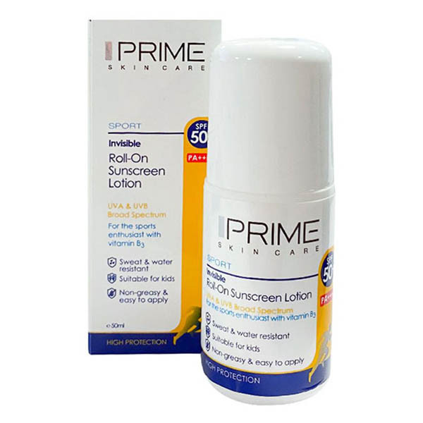لوسیون ضدآفتاب پرایم مدل Spoert Invisible Roll-On، حجم 50 میلیلیتر