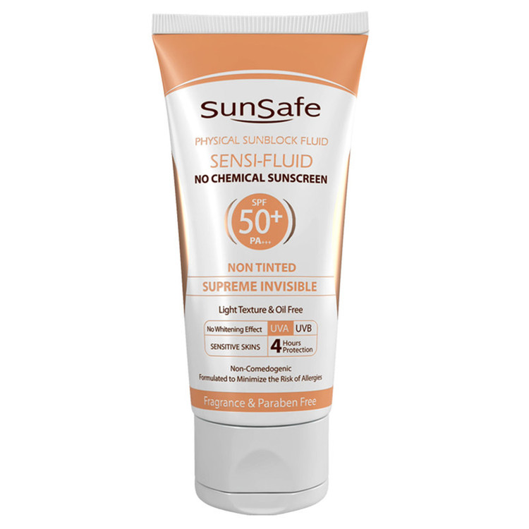 کرم ضدآفتاب سانسیف مدل سنسی فلوئید +SPF50، حجم 50 میلیلیتر