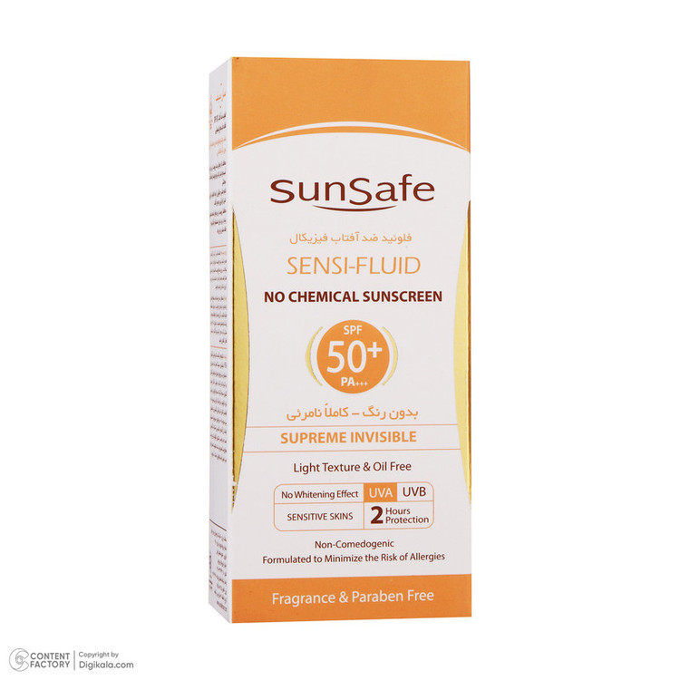 کرم ضدآفتاب سانسیف مدل سنسی فلوئید +SPF50، حجم 50 میلیلیتر