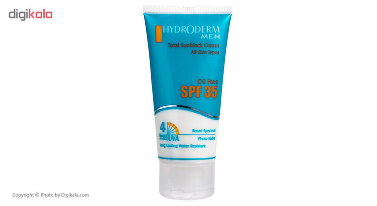 کرم ضد آفتاب فاقد چربی هیدرودرم مدل Men SPF35 وزن 50 گرم