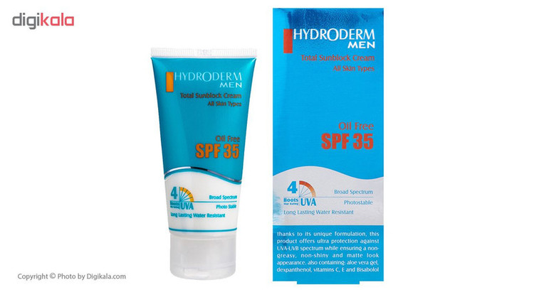 کرم ضد آفتاب فاقد چربی هیدرودرم مدل Men SPF35 وزن 50 گرم