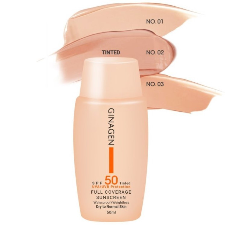 کرم ضدآفتاب ژیناژن سری dry to normal skin مدل 02، حجم 50 میلیلیتر