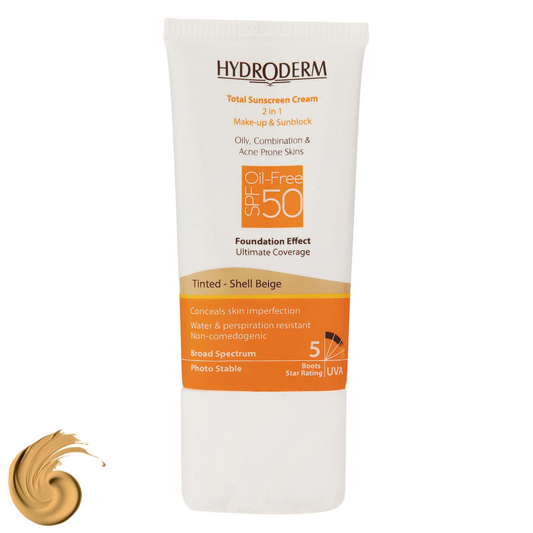 کرم ضد آفتاب رنگی SPF 50 هیدرودرم مدل 01 مناسب برای پوست چرب حجم 40 میلی لیتر