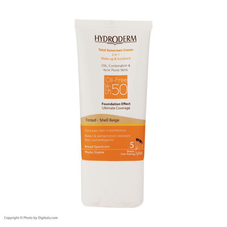 کرم ضد آفتاب رنگی SPF 50 هیدرودرم مدل 01 مناسب برای پوست چرب حجم 40 میلی لیتر