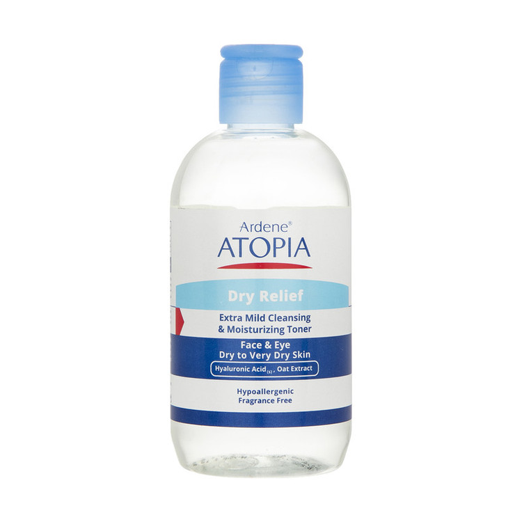تونر پاک کننده صورت و چشم آردن آتوپیا مدل Dry Relief مناسب پوست خشک و خیلی خشک حجم 250 میلی لیتر